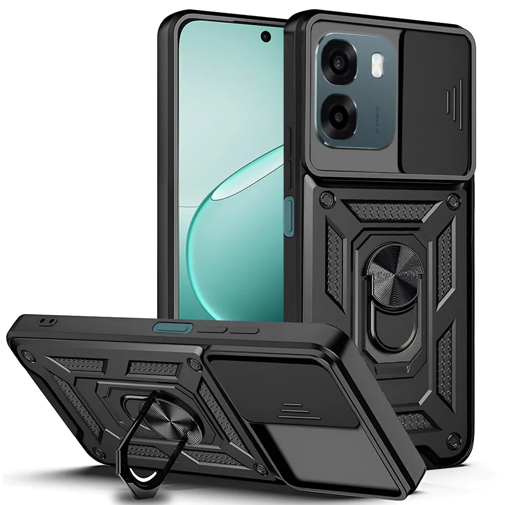 Custodia per Oppo A6 4G, Techsuit, CamShield, Nera - immagine 1