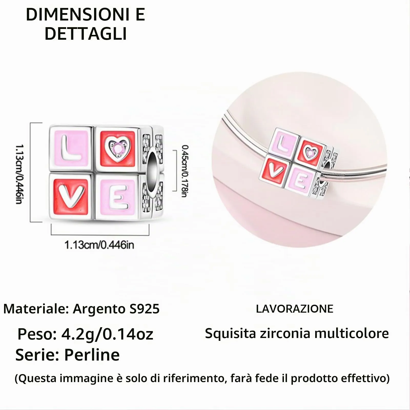 HappyStar charm argento 925,bead charm da donna, ciondolo combinato, I migliori regali per Sorelle e coppie, (perline distanziatrici incluse) - immagine 5
