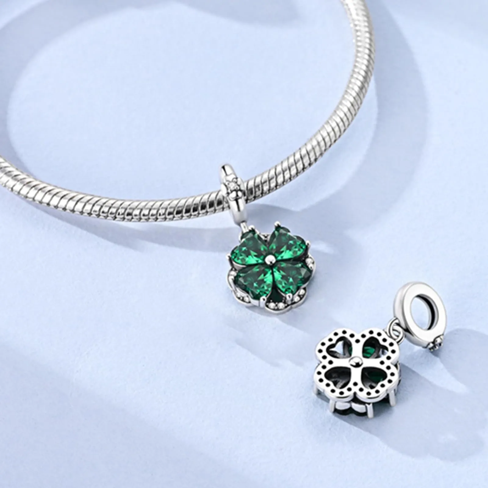 HappyStar charm argento 925,bead charm da donna, ciondolo combinato, I migliori regali per Sorelle e coppie, (perline distanziatrici incluse) - immagine 4