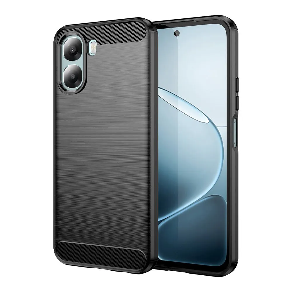 Custodia per Oppo A6x 4G / A6x, Techsuit, Carbonio, Nera - immagine 1