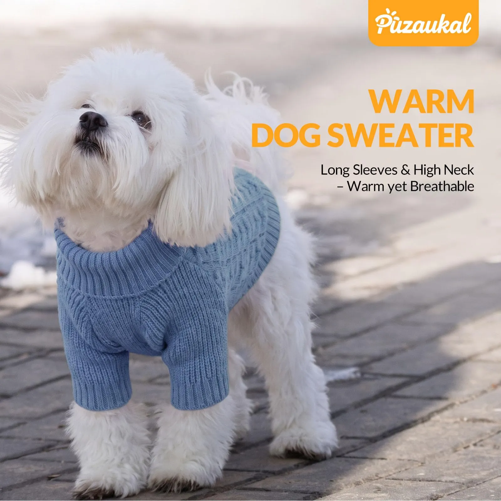 PUZAUKAL Maglioncino Cane Taglia Grande, Maglione Cane A Maniche, Blu XL - immagine 4