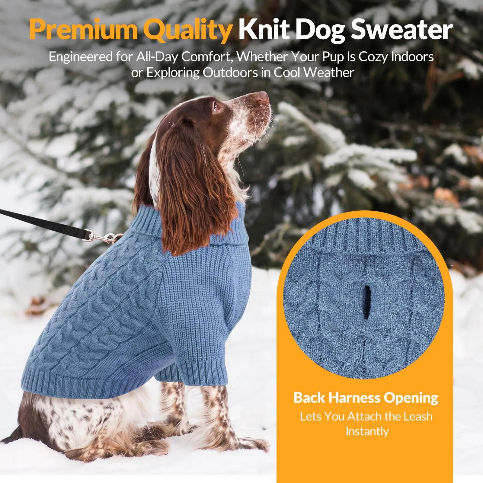 PUZAUKAL Maglioncino Cane Taglia Grande, Maglione Cane A Maniche, Blu XL - immagine 5