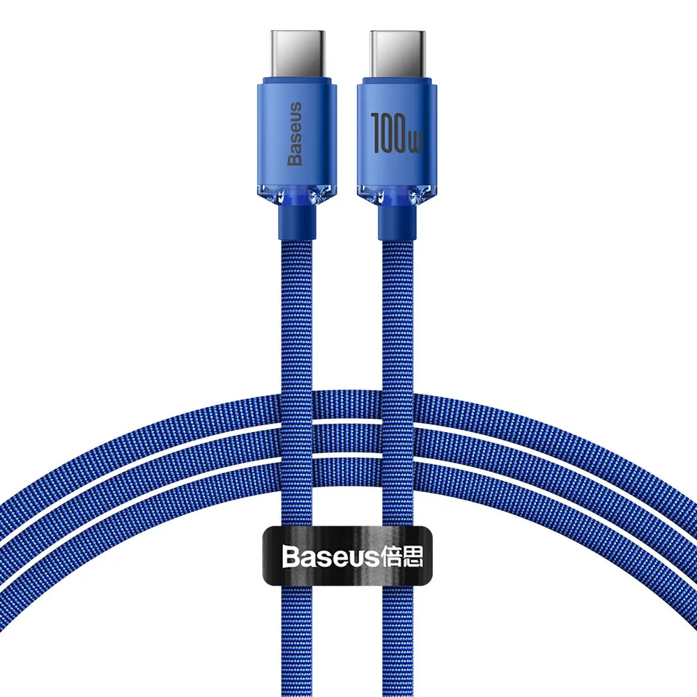 Cavo Dati e Ricarica USB-C - USB-C Baseus Crystal Shine Series, 100W, 1.2m, Blu CAJY000603 - immagine 1