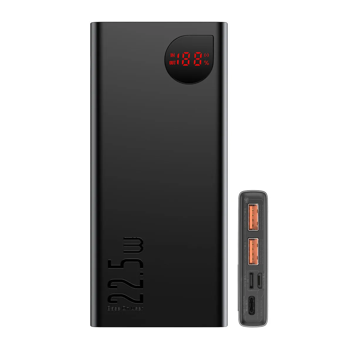 Batteria Esterna Baseus Adaman, 10000mAh, 22.5W, QC + PD, 1 x USB-C - 2 x USB-A, Nera PPAD070001 - immagine 1