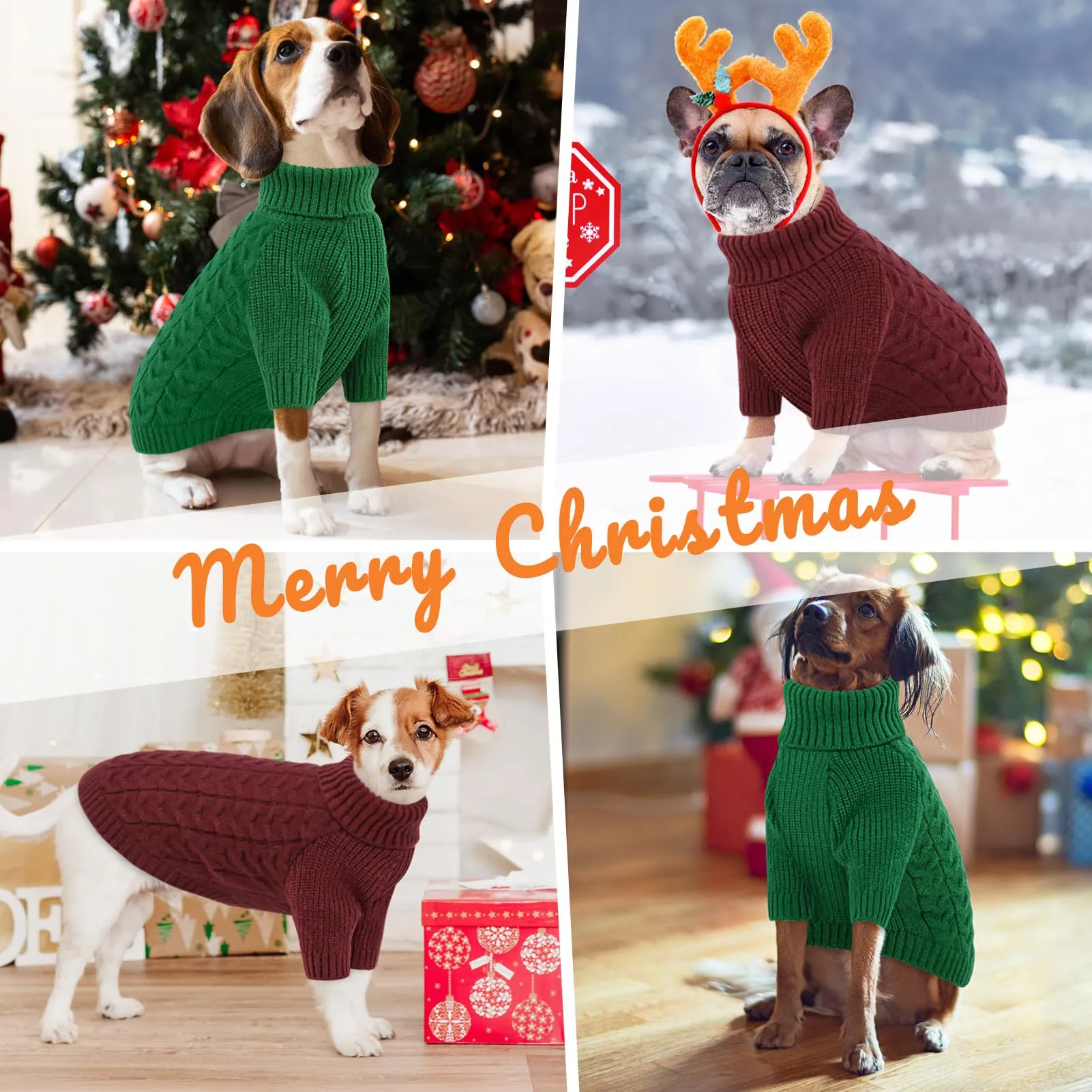 PUZAUKAL Maglioncino Cane Taglia Piccola, Maglione Cane A Maniche, Verde M - immagine 6