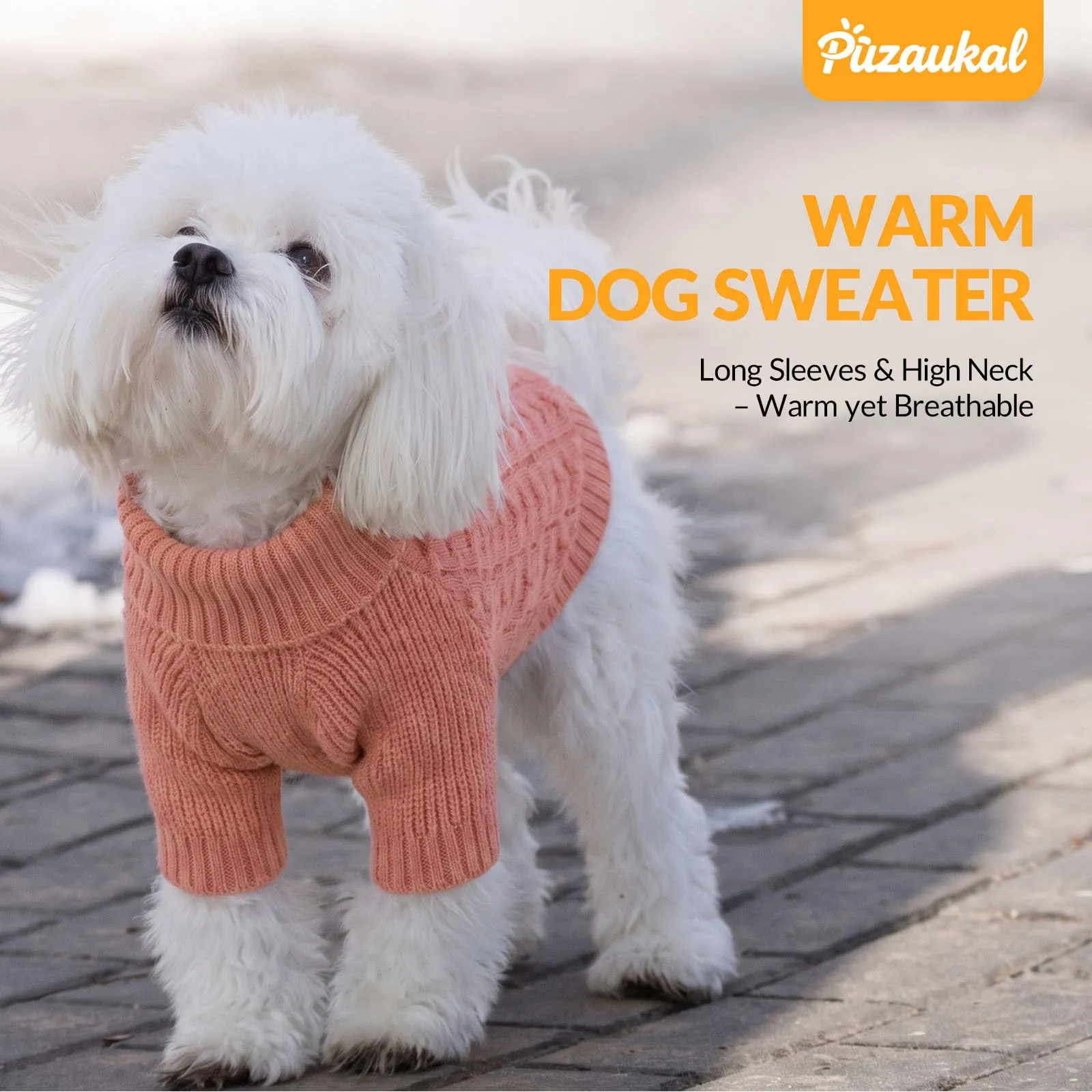 PUZAUKAL Maglioncino Cane Taglia Piccola, Maglione Cane A Maniche, Rosa XS - immagine 4