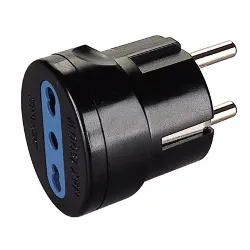 Adattatore 1 presa 2P+T 10/16A (bipasso std italiano) Nero PP0451 1R - immagine 1