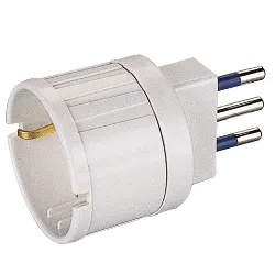 Adattatore 1 presa 2P+T (std italiano 10A e tedesco 16A) Bianco PP0433R - immagine 1