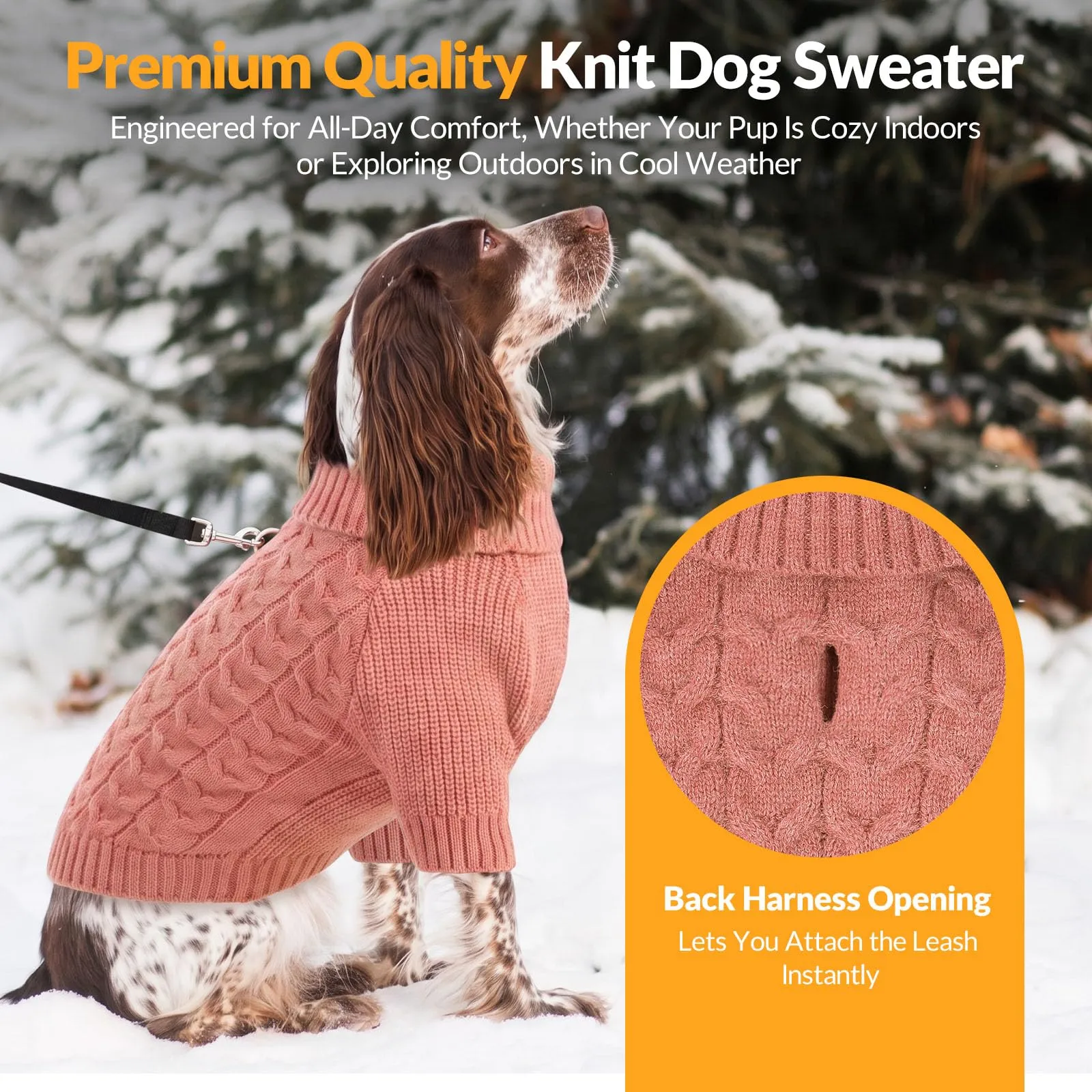 PUZAUKAL Maglioncino Cane Taglia Piccola, Maglione Cane A Maniche, Rosa M - immagine 5