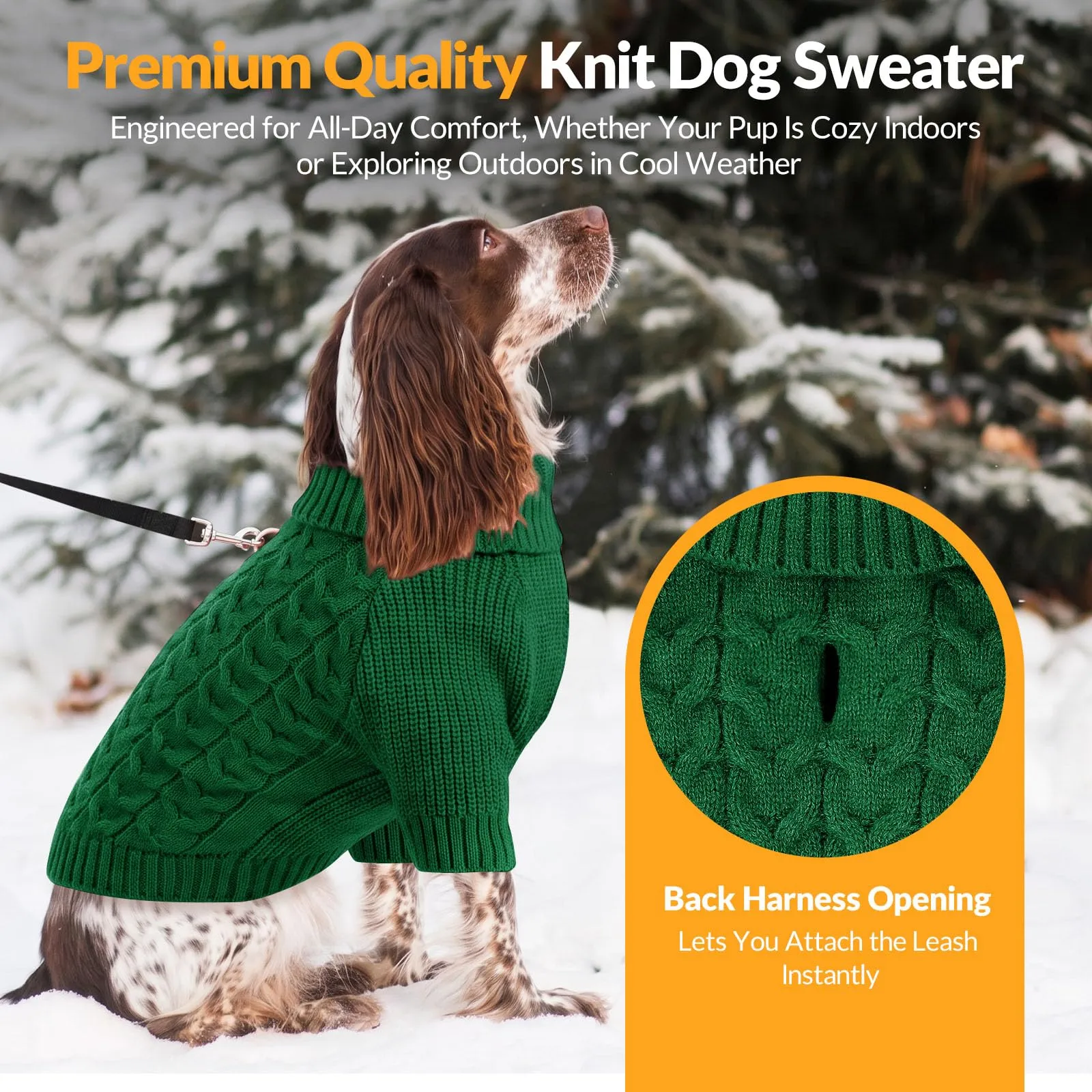 PUZAUKAL Maglioncino Cane Taglia Piccola, Maglione Cane A Maniche, Verde S - immagine 5