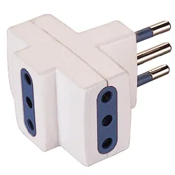 Adattatore 3 prese 2P+T 10A (std italiano) Bianco PP0447R - immagine 1