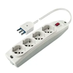 Multipresa tavolo con interruttore 4P 10/16A Bianco PP0421 - immagine 1
