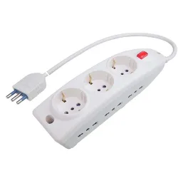 Multipresa tavolo con interruttore 9P 10/16A Bianco PP0545 - immagine 1