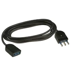Prolunga elettrica (5m) H05VV-F 3x1 mmq (16A 2P+T) Nero PP0385 1R - immagine 1