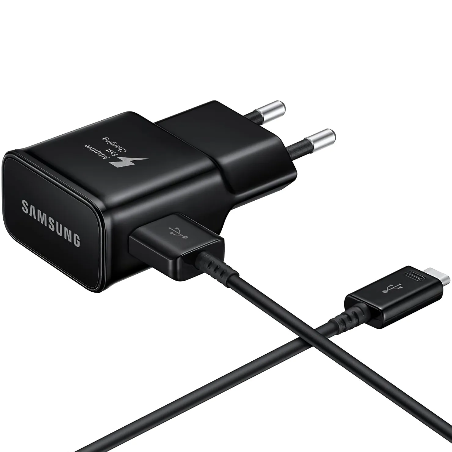 Caricabatterie da Rete con Cavo USB-C Samsung EP-TA200B + DG970BBE, 15W, 2A, 1 x USB-A, Nero GP-PTU023DYBBQ - immagine 1