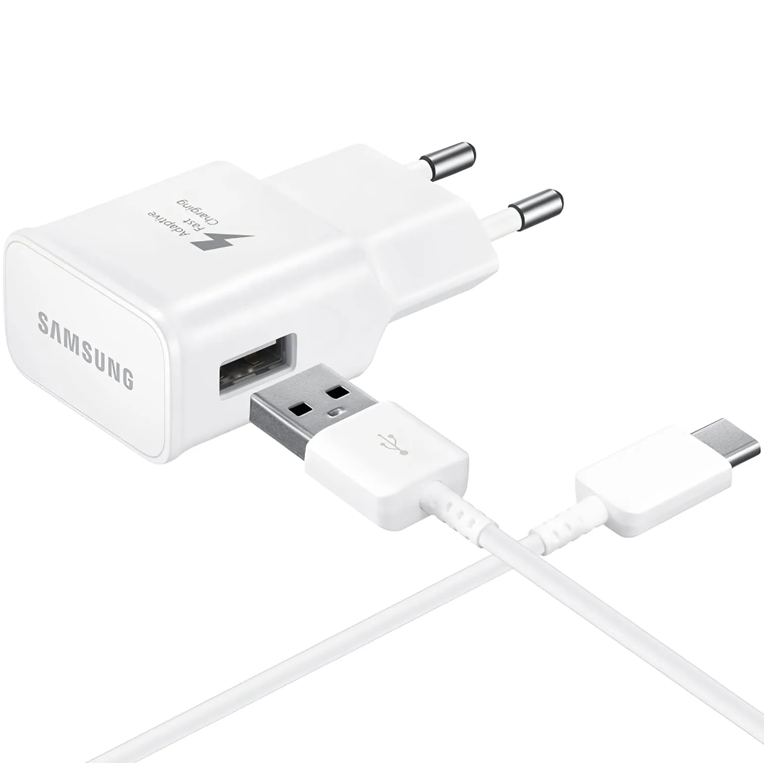 Caricabatterie da Rete con Cavo USB-C Samsung EP-TA200W + DG970BWE, 15W, 2A, 1 x USB-A, Bianco GP-PTU020SOBWQ - immagine 1