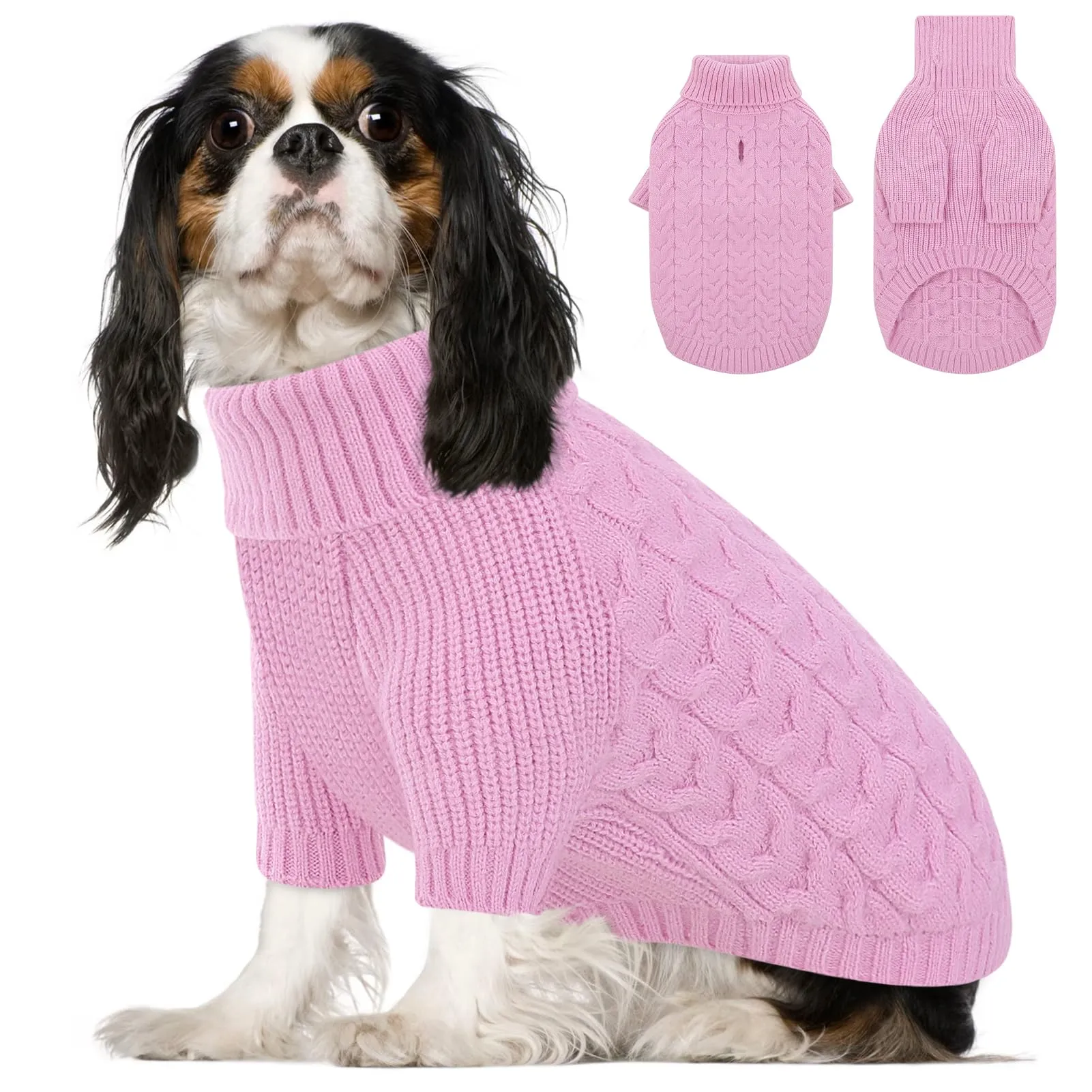 PUZAUKAL Maglioncino Cane Taglia Piccola, Maglione Cane A Maniche, Lilla L - immagine 1