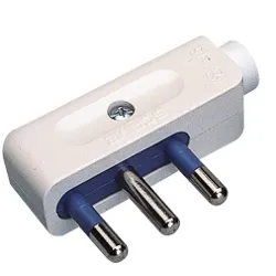 Spina elettrica 2P+T 16A (std italiano) per cavo laterale Bianco PP0420R - immagine 1