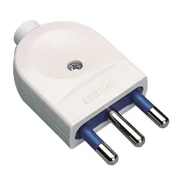 Spina elettrica 2P+T 16A (std italiano) per cavo assiale Bianco PP0461R - immagine 1