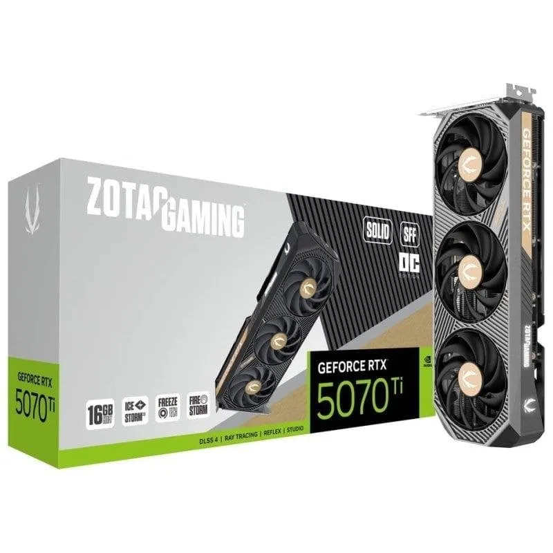 Scheda Grafica Zotac GeForce RTX 5070 Ti SOLID SFF OC 16GB GDDR7 Reflex 2 RTX AI DLSS4 - immagine 1