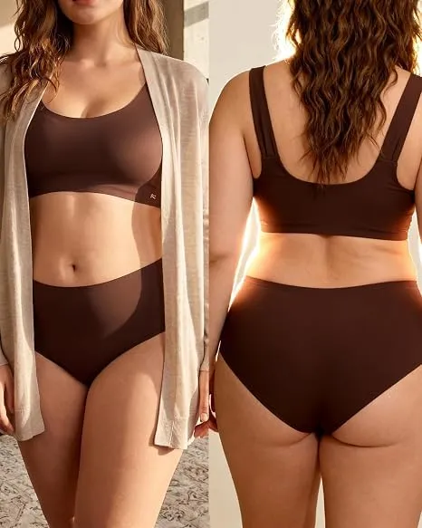 ALL OF SHE 5 Pack di Mutande Senza Cuciture Donne a Vita Media scivolamenti Morbidi Mutandine Senza Cuciture Biancheria Intima Donne Multipack XS-XL,S - immagine 2