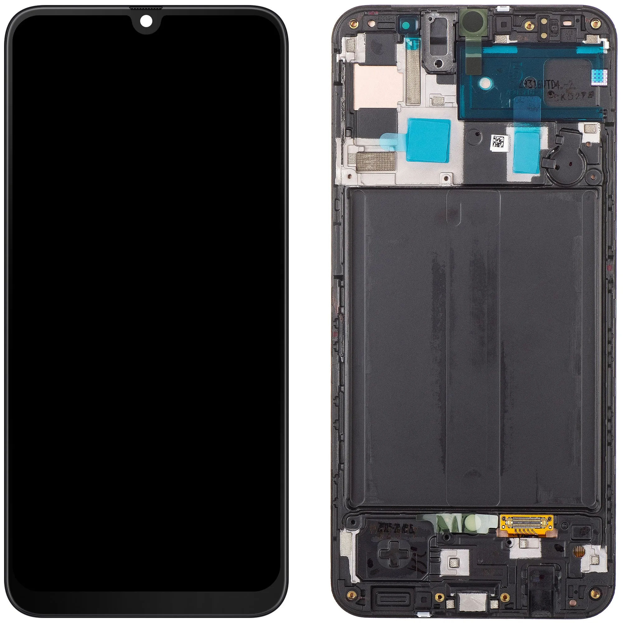 Display con Touchscreen Samsung Galaxy A50 A505, con Cornice, Nero, Service Pack GH82-19204A - immagine 1