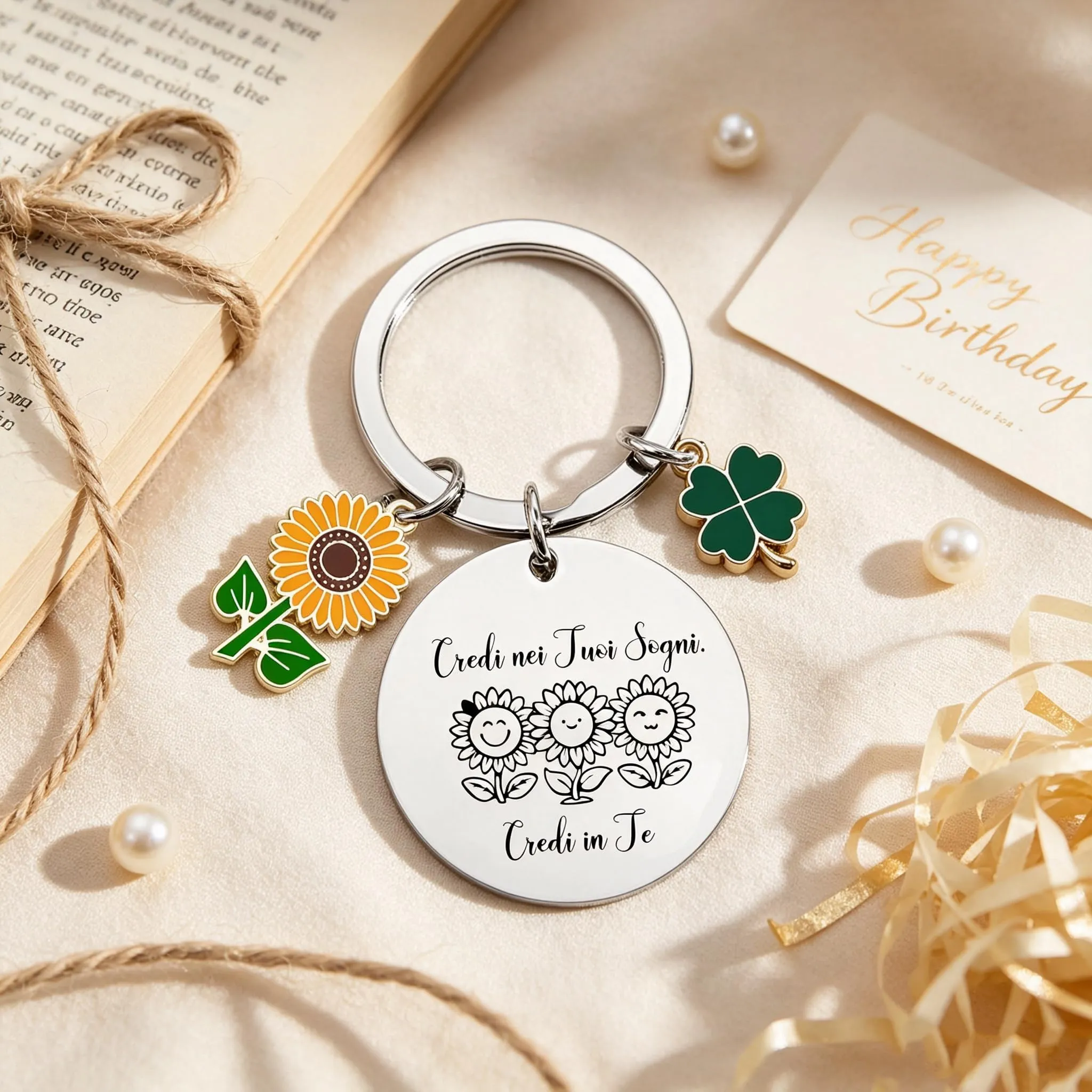 GUOYU Regali di Ispirazione Portachiavi Portafortuna Amica-Regali di Compleanno Donna,Regalo donna, Regali Ispirativi per Migliori Amiche, Colleghe, Moglie, Madre, Sorelle-Regali Natale Collega (7) - immagine 2