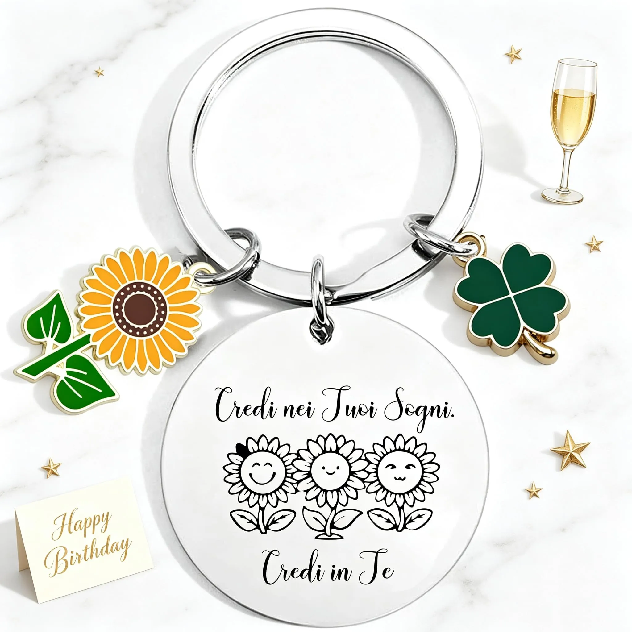 GUOYU Regali di Ispirazione Portachiavi Portafortuna Amica-Regali di Compleanno Donna,Regalo donna, Regali Ispirativi per Migliori Amiche, Colleghe, Moglie, Madre, Sorelle-Regali Natale Collega (7) - immagine 5