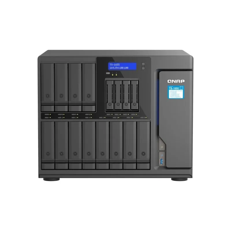 QNAP TS-1655 NAS Tower Intel Atom® C5125 8 GB DDR4 0 TB QNAP Turbo System Nero - immagine 1