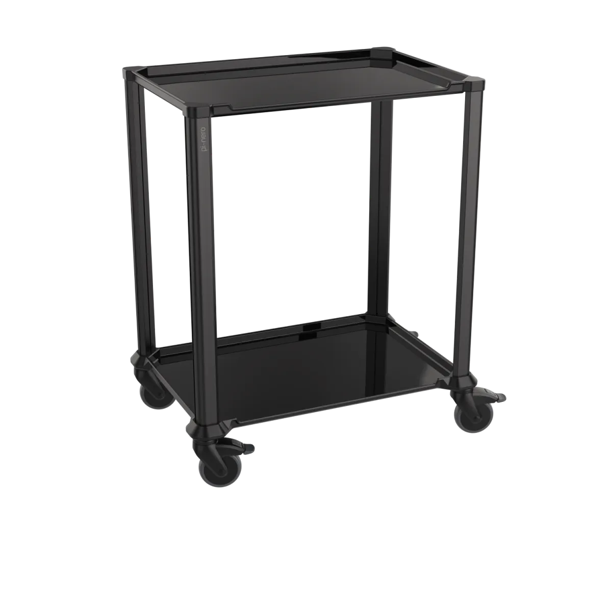 QUATRO Carrello multifunzione versatile 2 livelli; 76x53x90 cm (LxPxH); nero - immagine 1