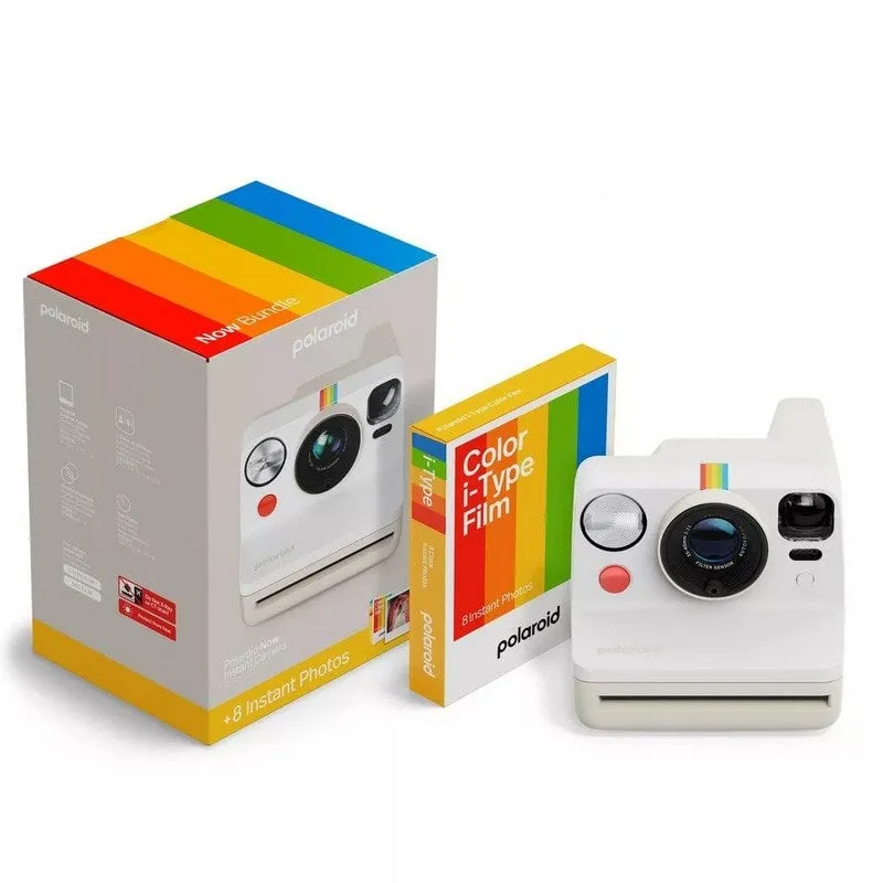 Polaroid Now Gen 3 USB-C Fotocamera istantanea bianca + pellicola a colori i-Type da 8 foto - immagine 1