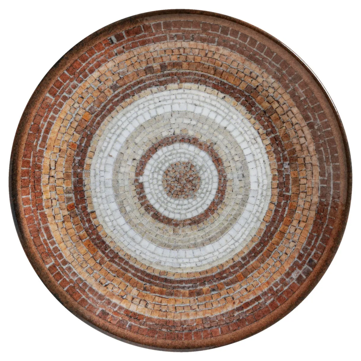 6x VEGA Piatto Terra Mosaic piano; 20.5 cm (Ø); terracotta/beige/marrone; rotonda; 6 pz. / Pacco - immagine 1