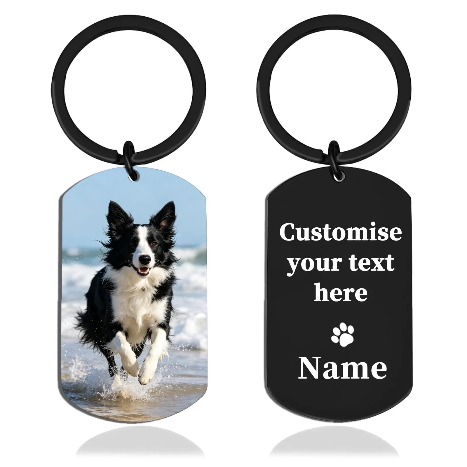 Umitive Portachiavi commemorativo Cane Personalizzato con Foto e Incisione, Portachiavi Doppia Faccia ricordo Animale, Regalo di condoglianze per Cane o Gatto, ricordo Personalizzato - immagine 1