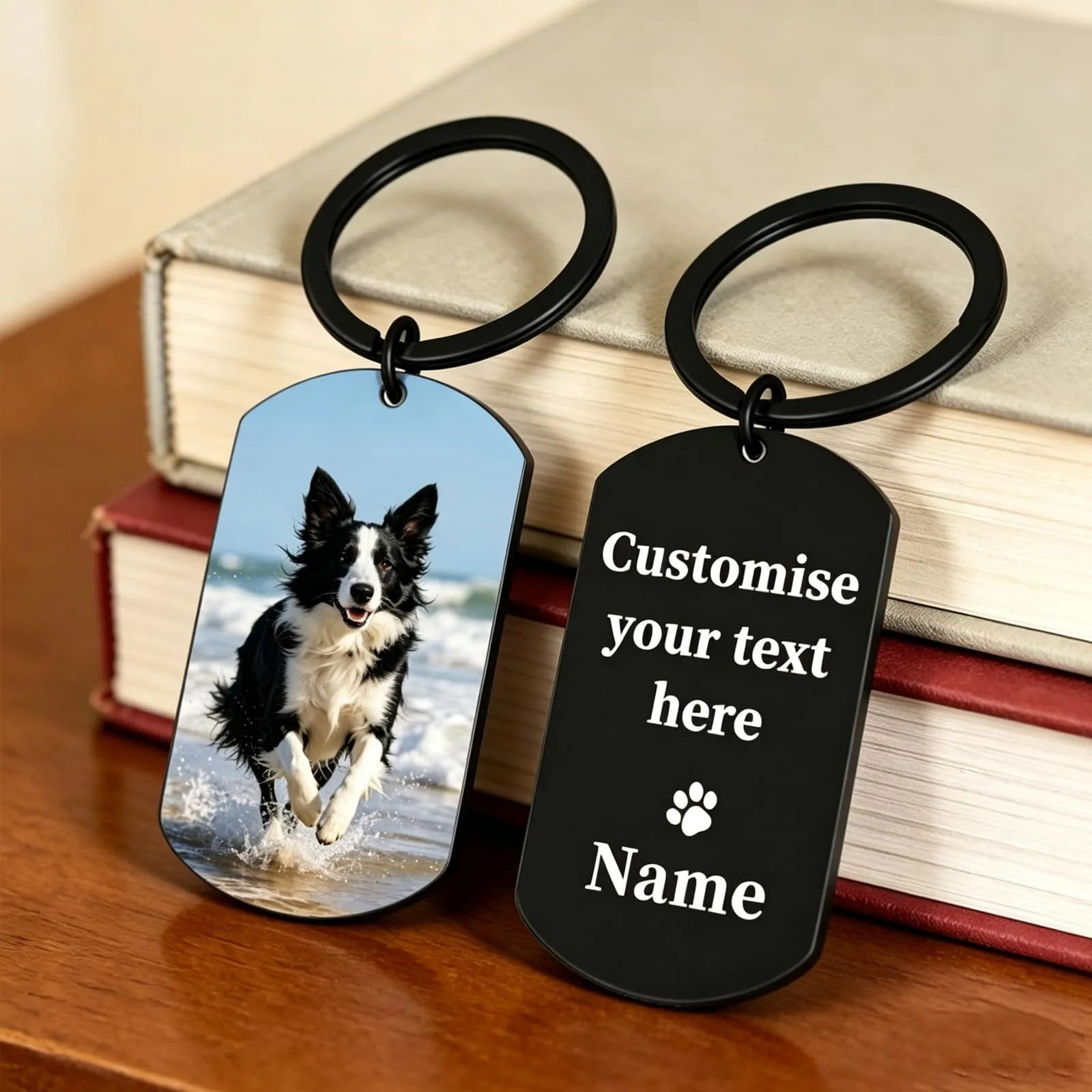 Umitive Portachiavi commemorativo Cane Personalizzato con Foto e Incisione, Portachiavi Doppia Faccia ricordo Animale, Regalo di condoglianze per Cane o Gatto, ricordo Personalizzato - immagine 5