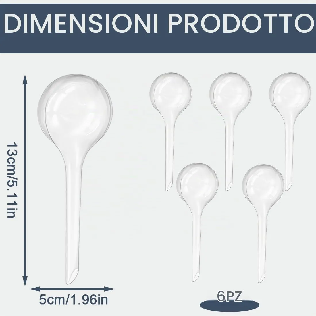 FCPEAG 6Pcs Ampolle per Piante Globi per Irrigazione Automatica Piante in Plastica Trasparente Sfere Trasparenti Irrigaziones a Goccia Sistema Automatico Irrigazione Piantes da Interno ed Esterno - immagine 2