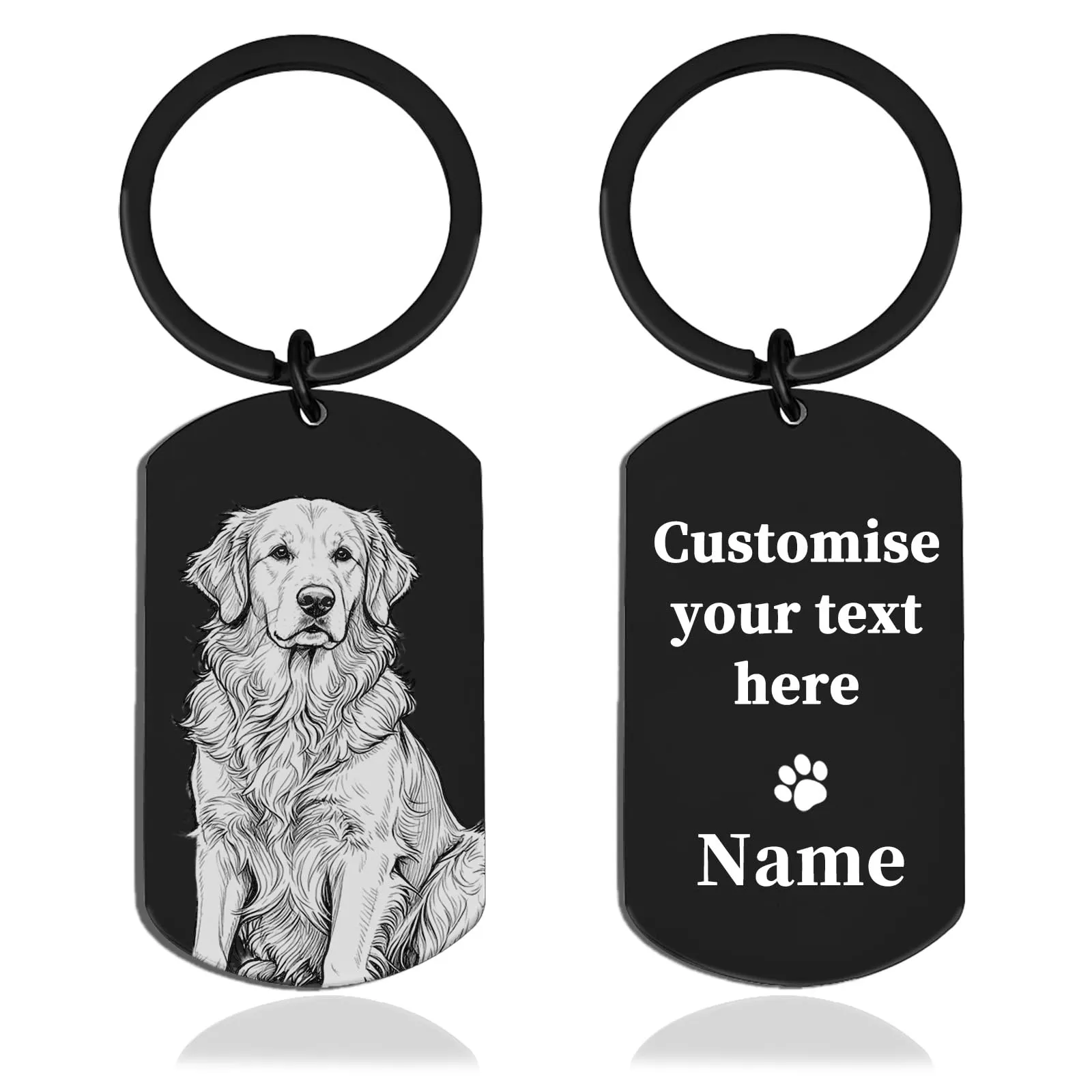 Portachiavi Commemorativo Personalizzato per Animali con Foto, Cane Gatto - immagine 1