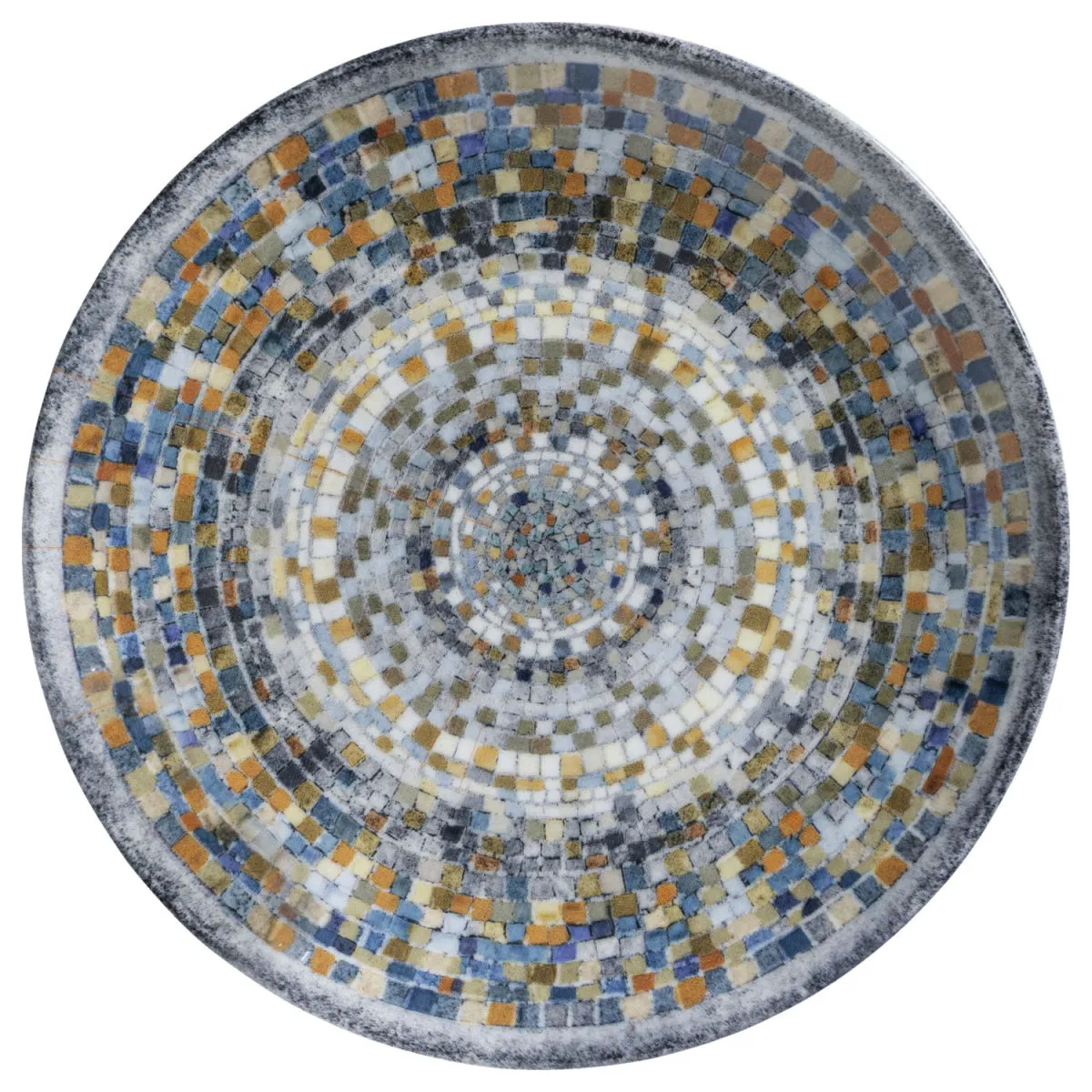 6x VEGA Piatto Terra Mosaic piano; 24.5 cm (Ø); blu/bianco/arancione; rotonda; 6 pz. / Pacco - immagine 1