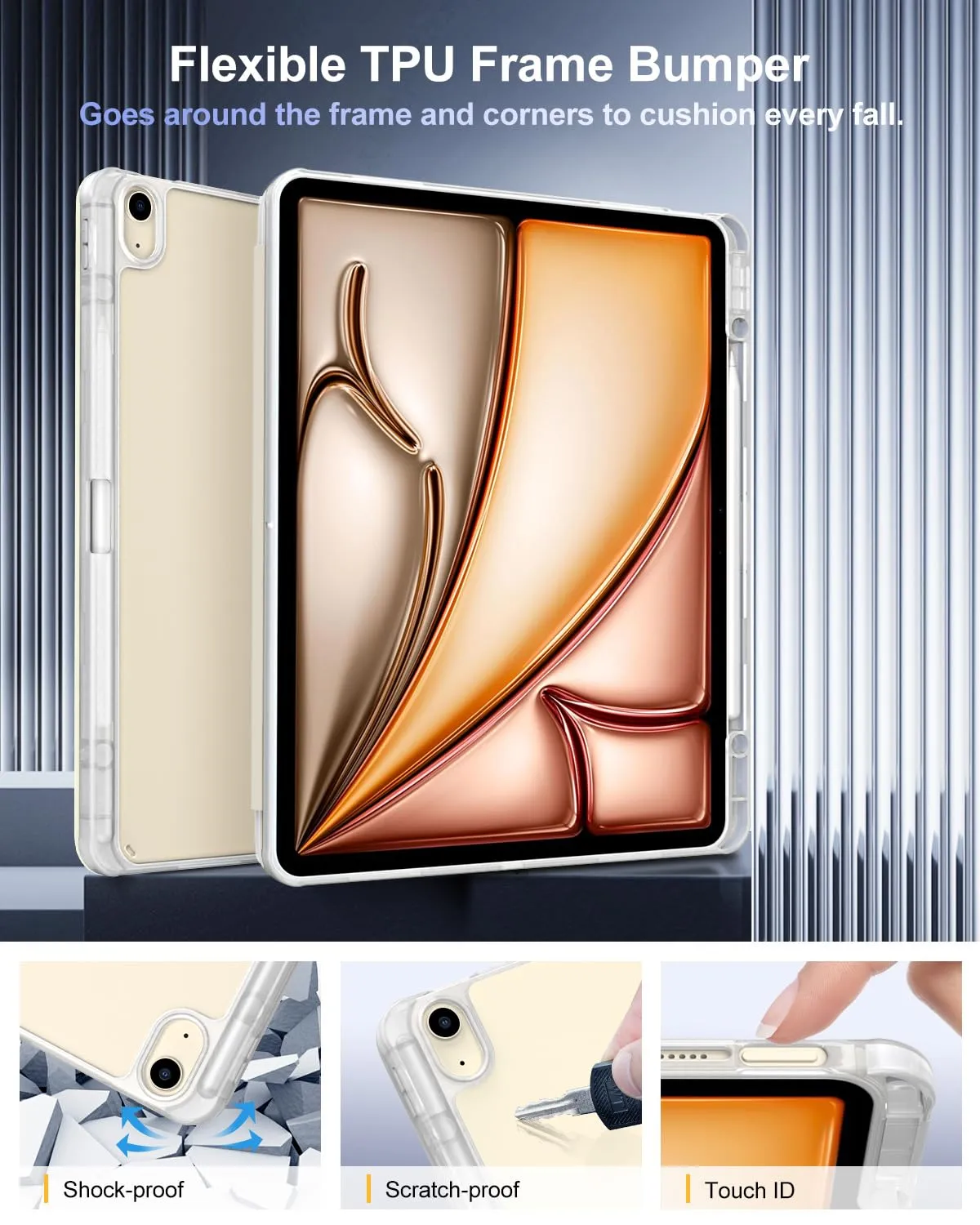 TiMOVO Custodia per iPad Air 13 Pollici (M4/M3/M2-2026/2025/2024), Bianco - immagine 3