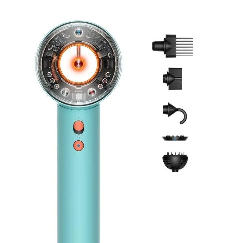 Phon Professionale con Diffusore Dyson Supersonic Nural 1600W 4 Temperature 3 Velocità Accessori Blu Arancione - immagine 1