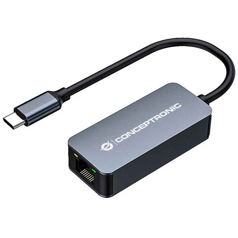 Adattatore di rete Wake-on-LAN da USB-C a RJ-45 2,5 GbE Conceptronic ABBY12GC, grigio - immagine 1