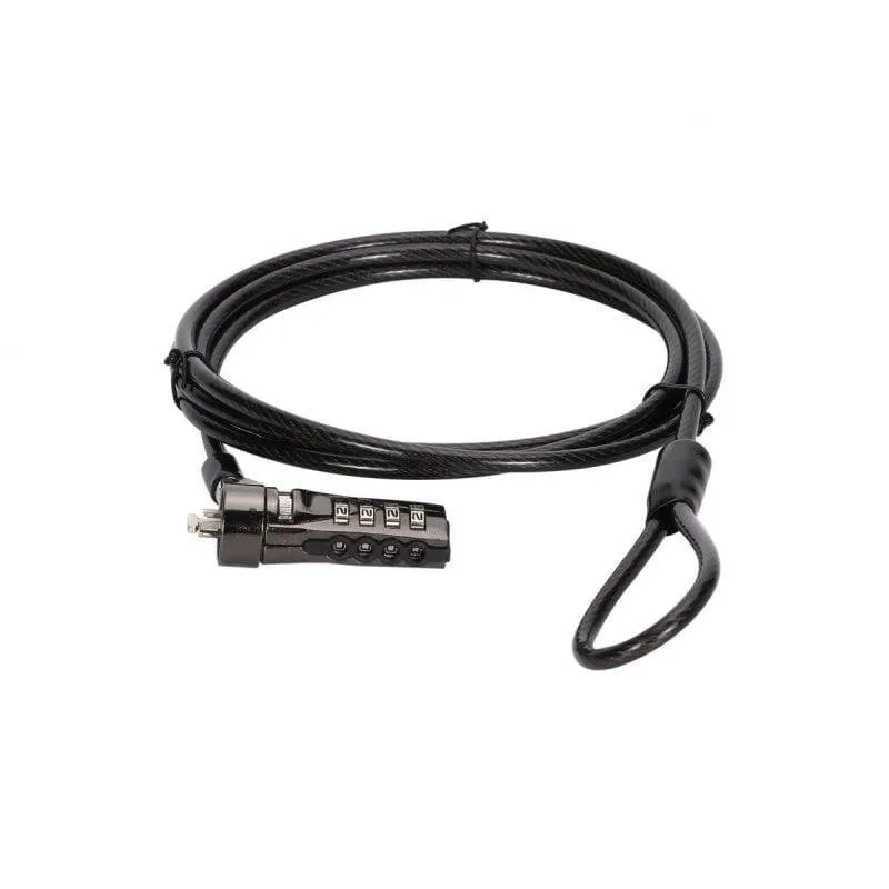Cavo antifurto Conceptronic CUSTODIO01BS combinazione 1,8 m nero portatile - immagine 1