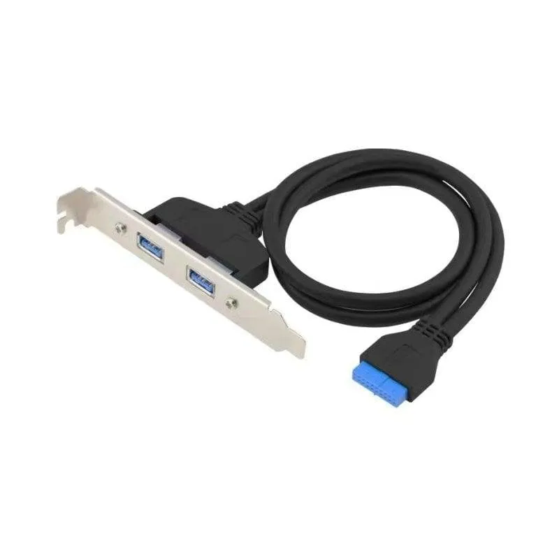 Adattatore Interno USB 3.0 19 pin a doppia porta USB-A 3.0 Nero - immagine 1