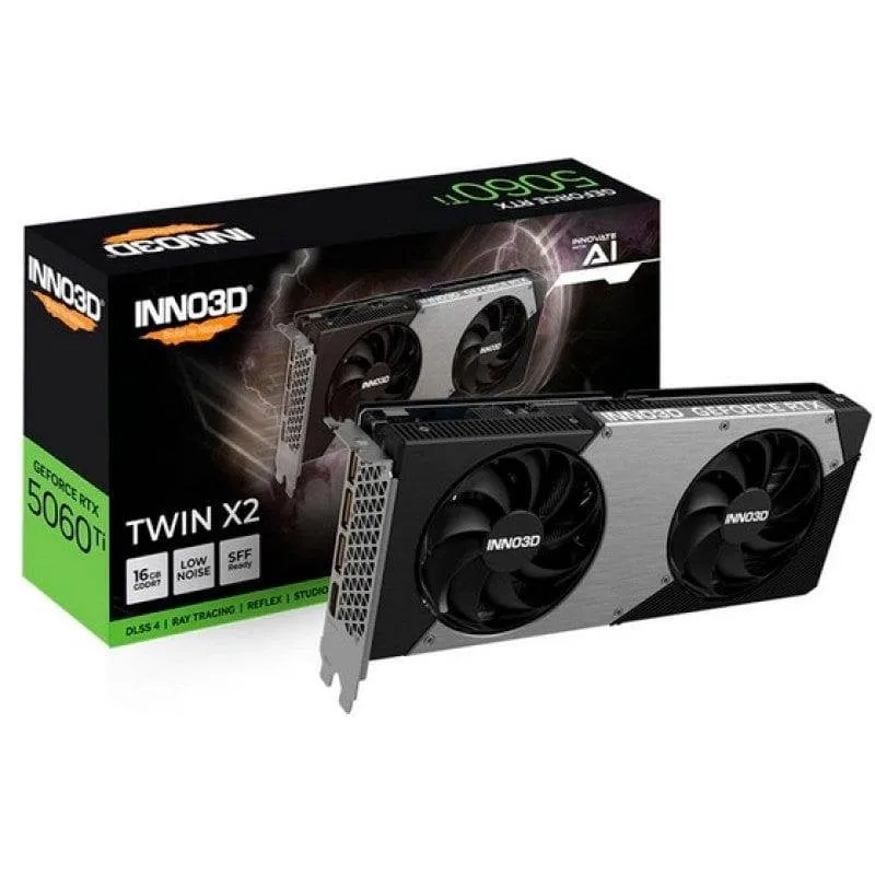 Scheda Grafica Inno3D GeForce RTX 5060 Ti TWIN X2 16GB GDDR7 Reflex 2 RTX AI DLSS4 - immagine 1
