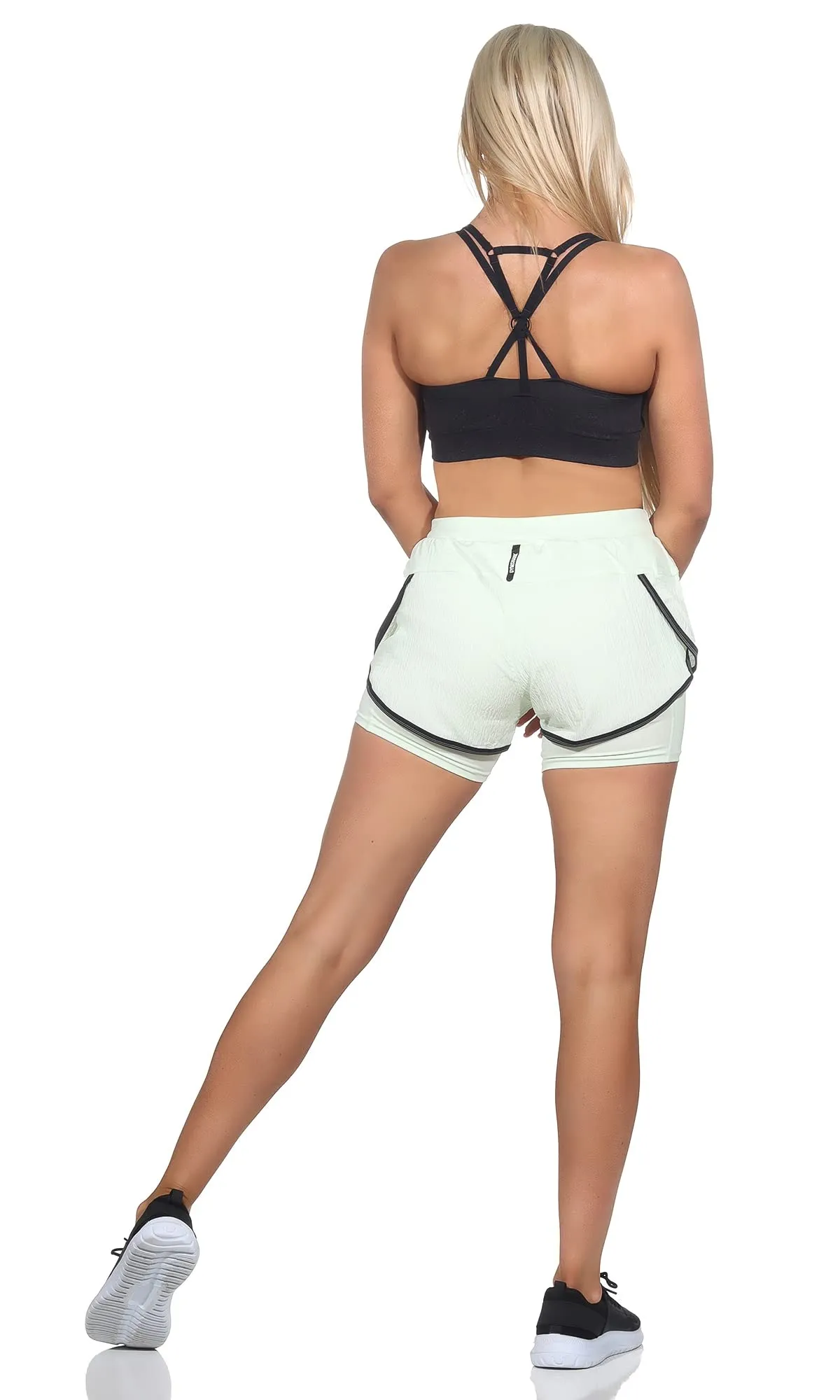 GYMSHARK Pantaloncini da donna Speed 2 in 1, verde, L - immagine 5