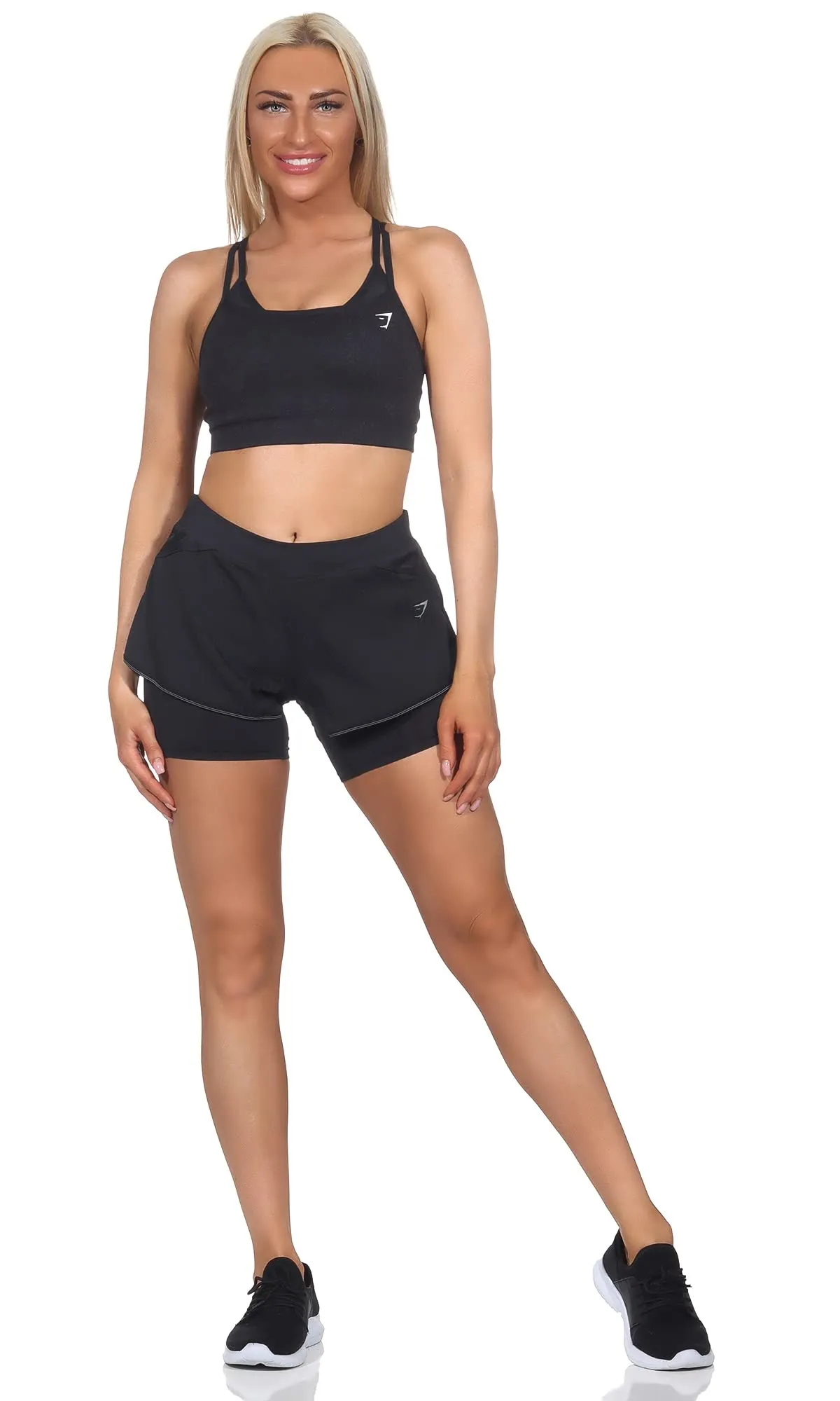 GYMSHARK Pantaloncini da donna Speed 2 in 1, Nero , XL - immagine 4