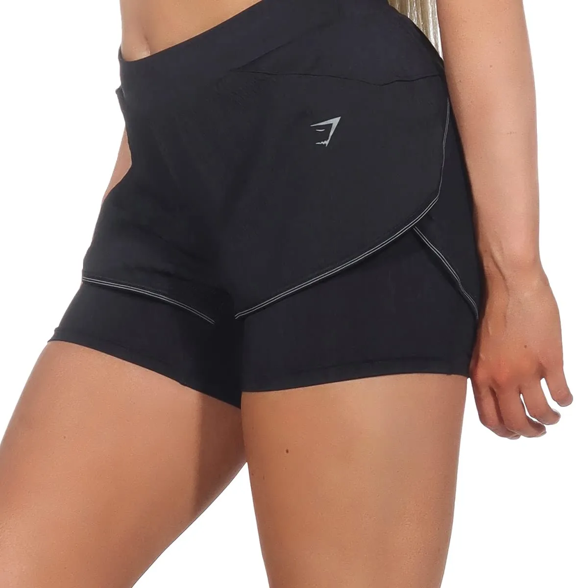 GYMSHARK Pantaloncini da donna Speed 2 in 1, Nero , XL - immagine 6
