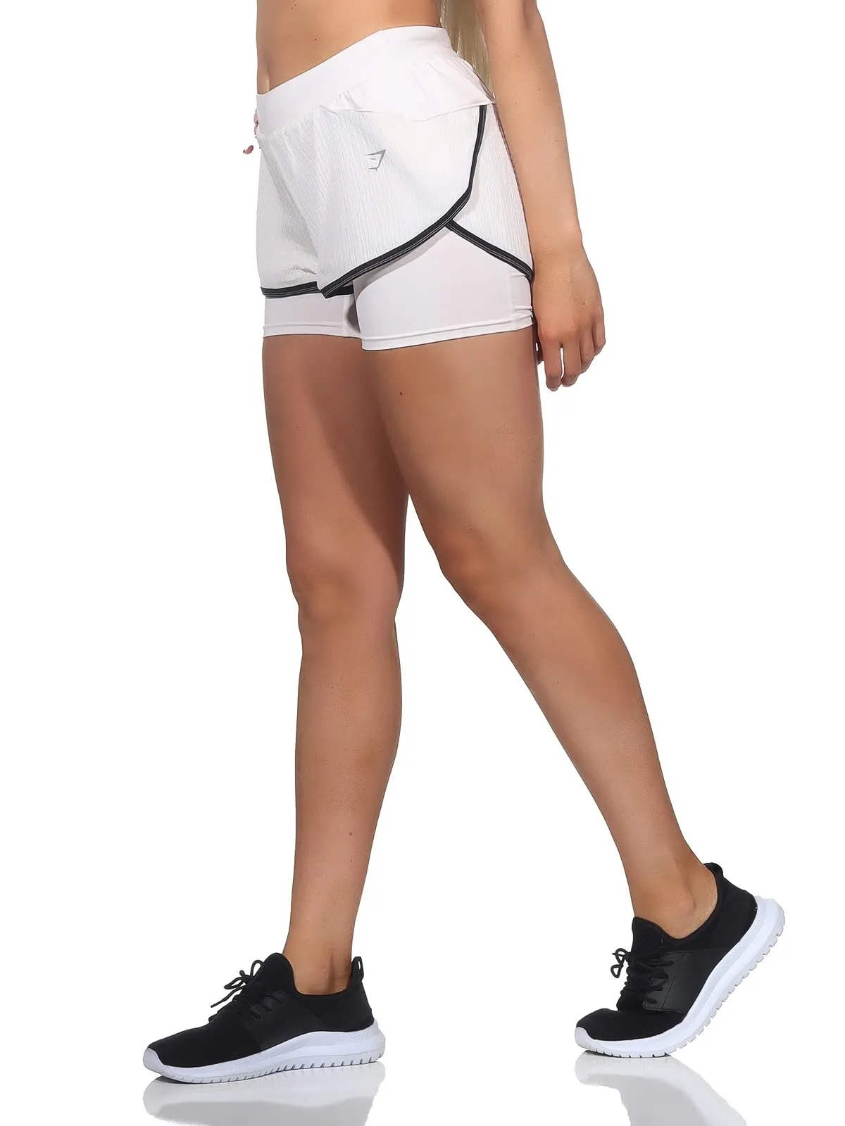 GYMSHARK Pantaloncini da donna Speed 2 in 1, bianco, XXL - immagine 2