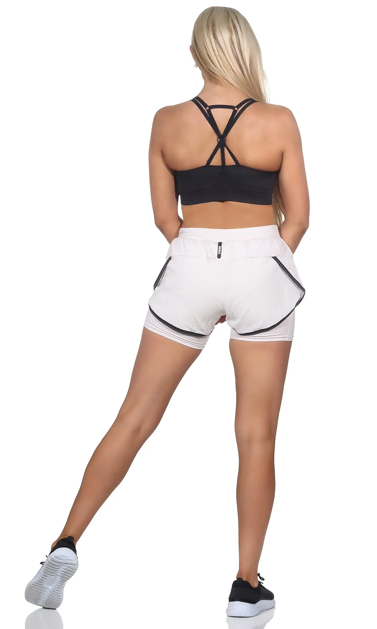 GYMSHARK Pantaloncini da donna Speed 2 in 1, bianco, XXL - immagine 5