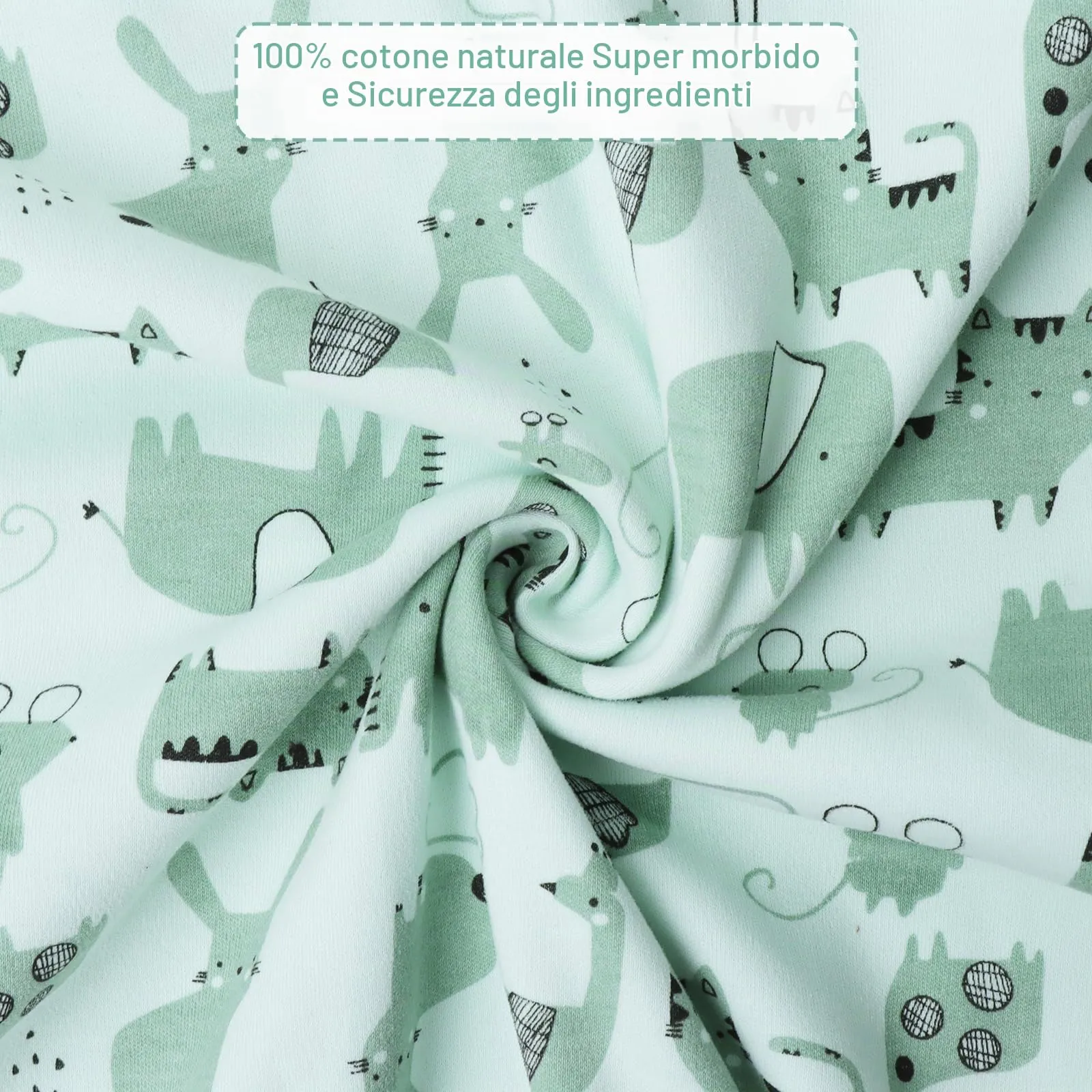WYTbaby Sacco Nanna con Piedini 1.0 Tog, 100% Cotone Ultra-Morbido, Facile da Indossare, Ideale per il Sonno dei Neonati, Sacco Nanna Adatto per Bambini da 2-3 Anni - immagine 3