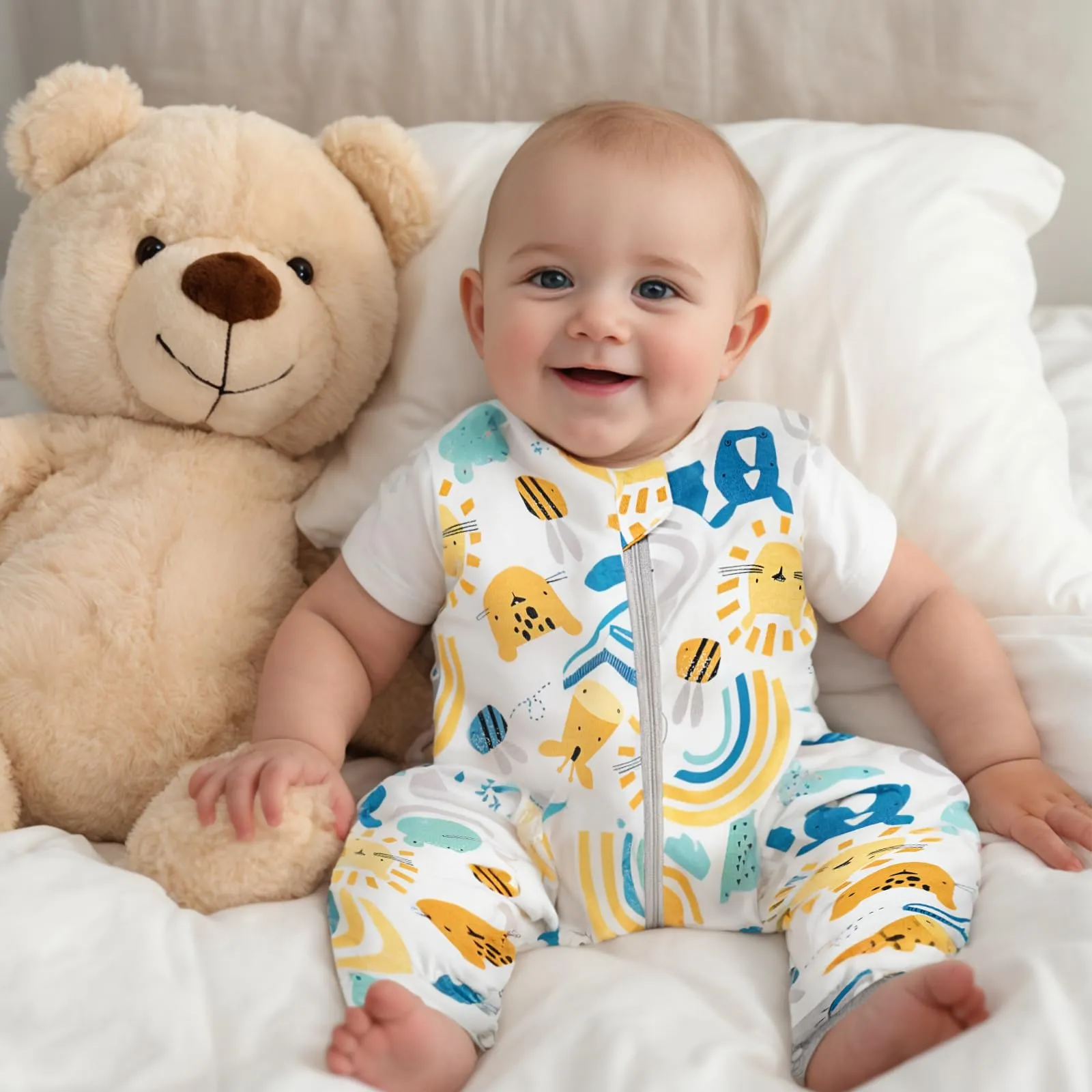 WYTbaby Sacco Nanna con Piedini 1.0 Tog, 100% Cotone Ultra-Morbido, Facile da Indossare, Ideale per il Sonno dei Neonati, Sacco Nanna Adatto per Bambini da 3-4 Anni - immagine 2